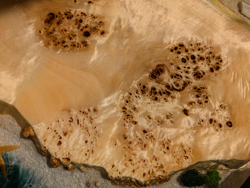Resin Ocean Wave Coffee Table, Round Epoxy Wood Coffee Table Top, Live Edge Top - Picture 8 of 8