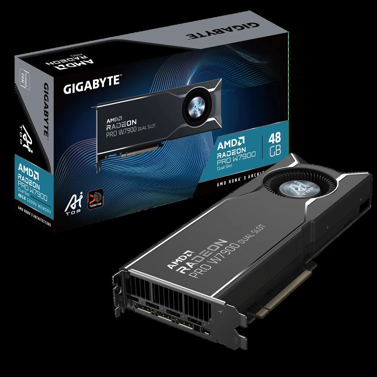 Gigabyte Radeon PRO W7900 48G GPU Dual Slot AI EXCELLENT Graphics Card-