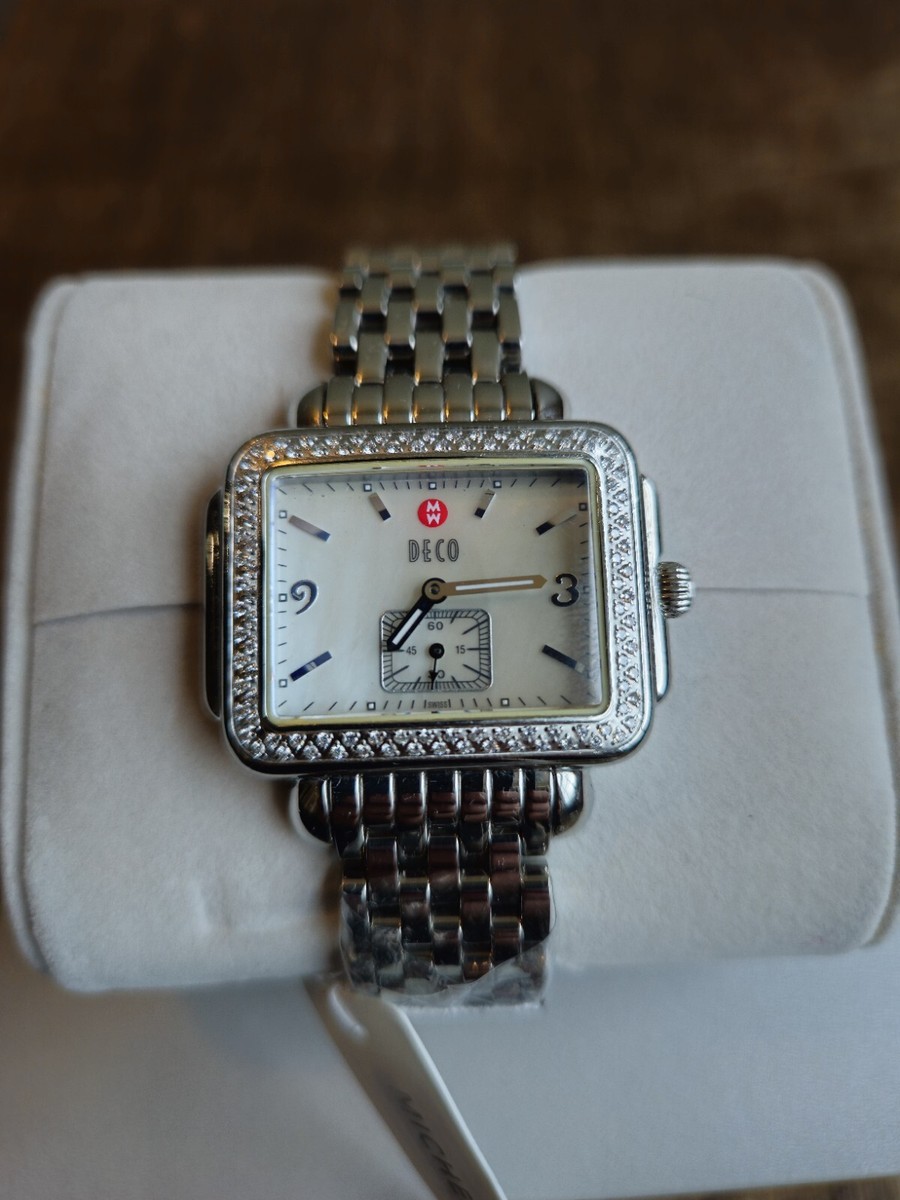 Michele Deco Cadet Diamond Steel Ladies Watch MWW13A000092