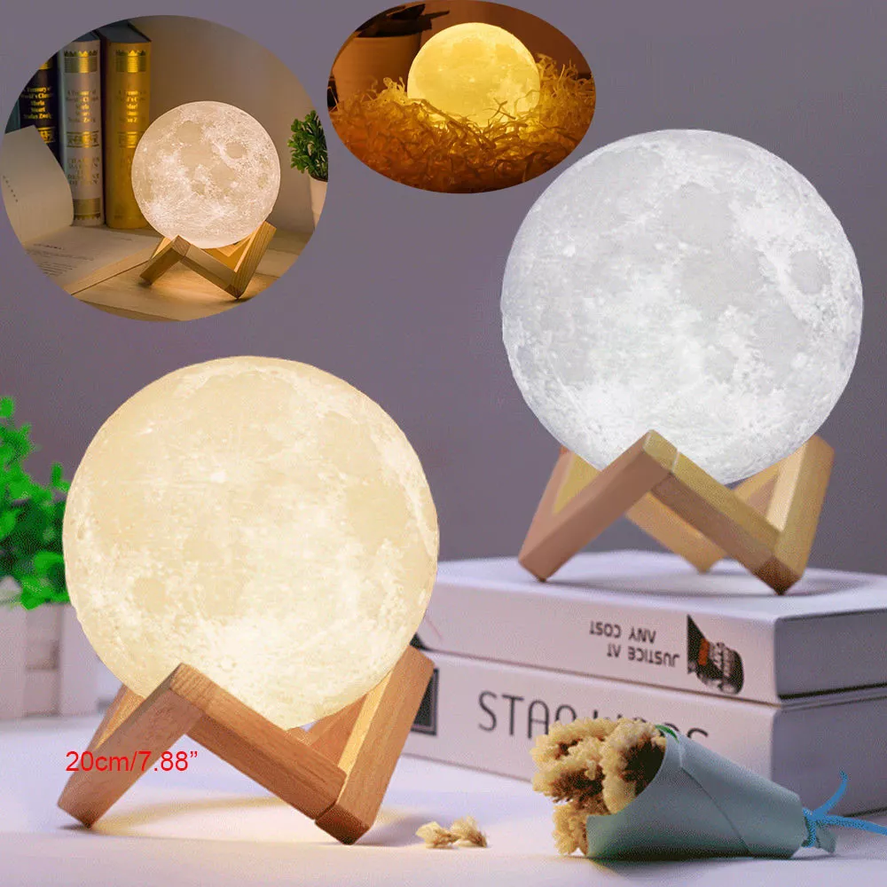 Pack 10 3D USB LED Magical Moon Night Light Moonlight Table Moon Lamp Home Decor
