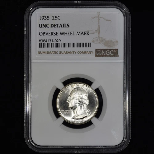 1935-P WASHINGTON QUARTER ✪ NGC UNC DETAILS ✪ 25C SILVER COIN GEM ◢TRUSTED◣