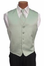XL Mens Green Peridot Brandon Michael Wedding Prom Fullback Tuxedo Vest w/ Tie