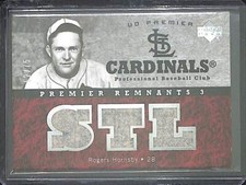 2007 UD Premier Baseball Premier Remnants Relic #PR3-HO Rogers Hornsby 52 of 75