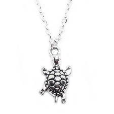 Collana TARTARUGA Argento a catena con ciondolo Portafortuna Regalo Uomo e Donna