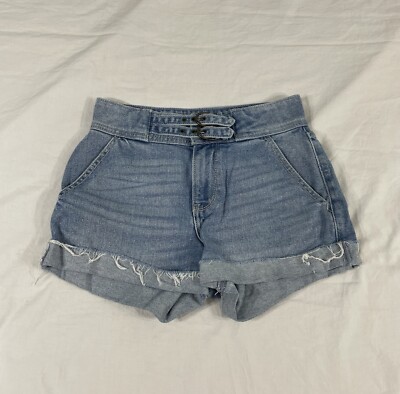 Hollister Women Blue High Rise Mom Denim Shorts Size 0-24