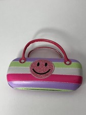 Smily Face Glasses Case w/ Handle Hard Shell Eyeglasses Children Size