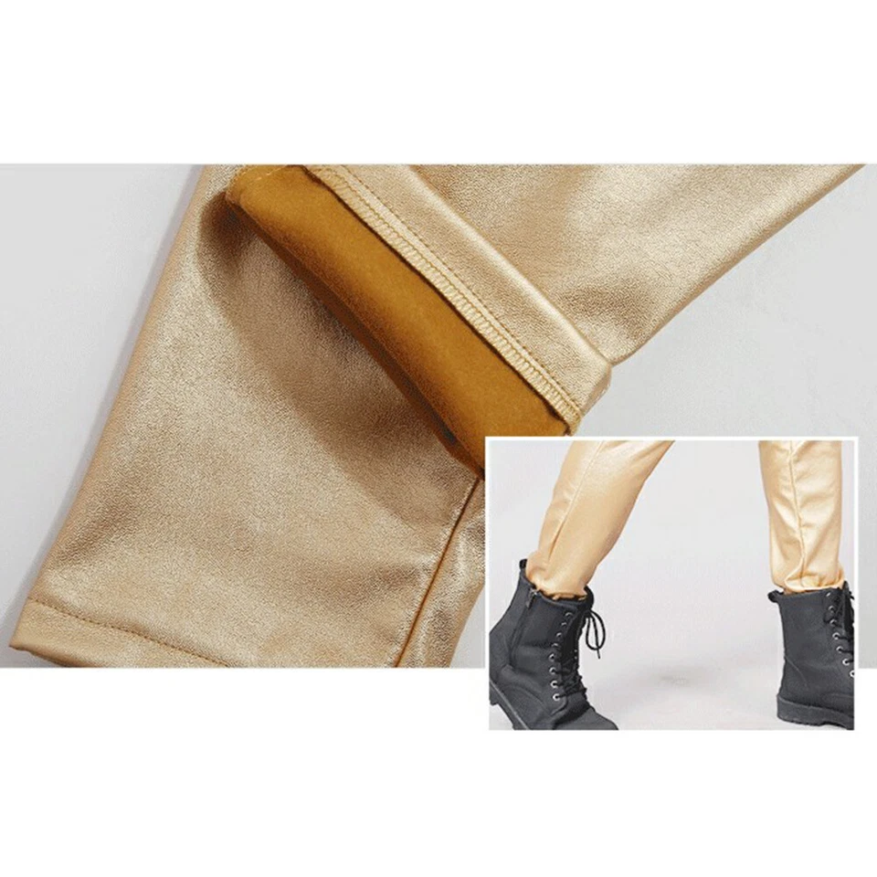 Herren Kunstlederhose Stretch Fleece Futter Slim Fit Hose Wet-Look Multi Soft - Bild 2 von 4