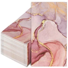 AnyDesign 100 Pack Marble Guest Napkins 3 Ply Disposable Graceful Paper Napki...