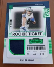 2021 Contenders SIMI FEHOKO Rookie Ticket Patch Variation Green RTS-SFE