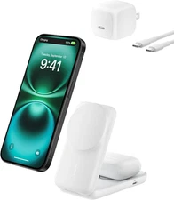 Magsafe Charger Compatible, 2-In-1 Charging Station, Qi2.2 25W Magnetic Wireless