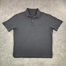 Rodd Gunn Mens Charcoal Grey Textured Cotton Short Sleeve Polo Shirt Large