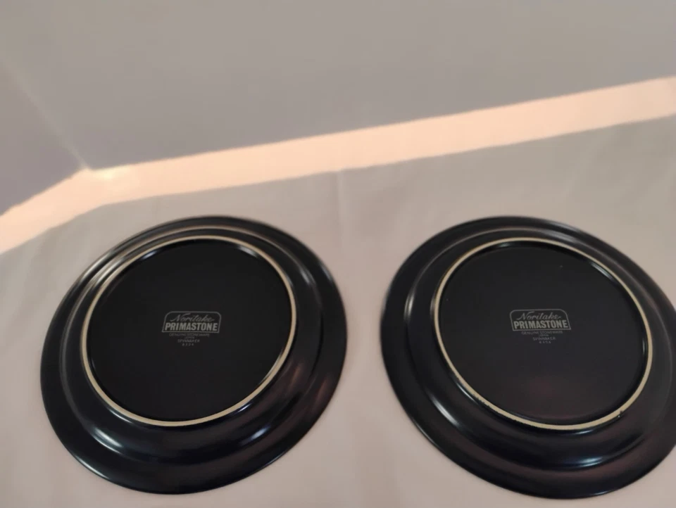 4 platos de cena vintage en patrón Spinnaker línea Primastone de Noritake (8304) Foto 3 de 4