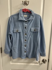Simply Southern Fleece Button Up Sky Blue Size XL