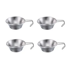 CAMPINGMOON 2pcs/4pcs Set Stainless Steel Camping Sierra Cup 310ml 4pcs Set
