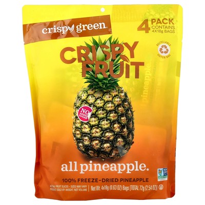 Crispy Fruit, All Pineapple, 4 Pack, 0.63 oz (18 g) Each