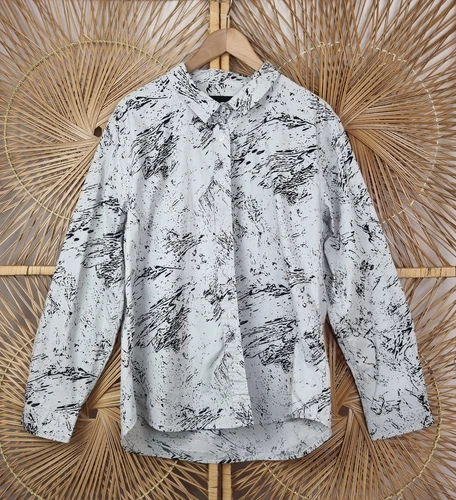Wildfang Button Front Long Sleeve Shirt Mens SIze XXL Black & White Cotton