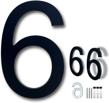 8 Inch Large Modern House Numbers for Outside, Easy Floating  Adhesive Back Ins