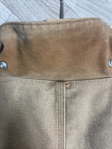 Carhartt Chore Jacket Beige Field Mens Collar Canvas Work Coat XXL Tall - Picture 11 of 15