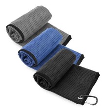 Microfiber Golf Towel 3 Pack,Portable Waffle Pattern Golf Cleaning Towels Qui...