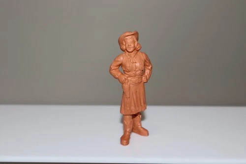 Marx 1953 Annie Oakley Character Figure Flesh Orange /Brown Color Vinyl Plastic