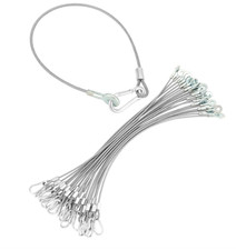 QWORK 11.8" Stage Light Safety Cables, 20 Pack Stainless Steel DJ Lighting Cable