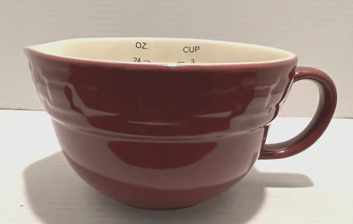 Longaberger Pottery Woven Traditions Paprika Measuring Cup Batter Bowl 24 Oz