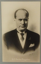 Foto Autogrammkarte Politiker Ministerpr&auml;sident Benito Mussolini (144765)