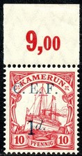 058-KAM Britische Bes. Mi.-Nr. 3 a OR **, 1 d auf 10 Pf. postfrisch mit Oberr.!