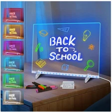Exquisite 13" x 10" LED Note Board with 7 Colors - Perfect for Creative Kids