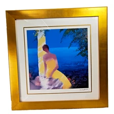 2010 Emile Bellet Seriolithograph Quietude Bleue au Chat Fauvism Signed Framed