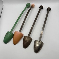 Vintage Mixed Lot 4 Shoe Trees Stretchers Metal Wood Green Pink Antique Rustic