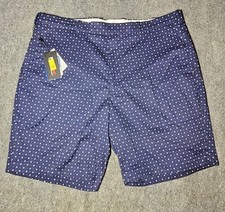 Pantalones Cortos Ralph Lauren RLX PGA Golf Tour Tiger Azul Marino Estampado de Puntos PARA HOMBRES 40 Etiquetas Nuevas