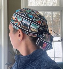 National Parks yellowstone yosemite ponytail scrub surgical cap hat OR womens