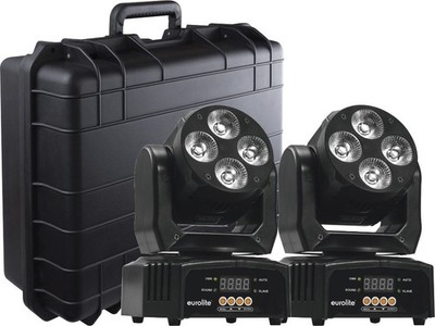 Eurolite LED TMH-46 Moving-Head Wash Scheinwerfer RGBAW+UV-LED Strobe Koffer Set