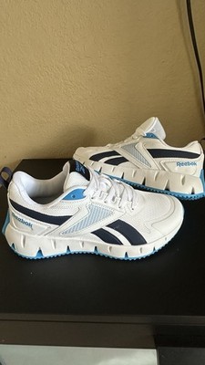 Reebok Kids Zig Dynamica White/Gum Athletic Running Shoes - Kids 6K   