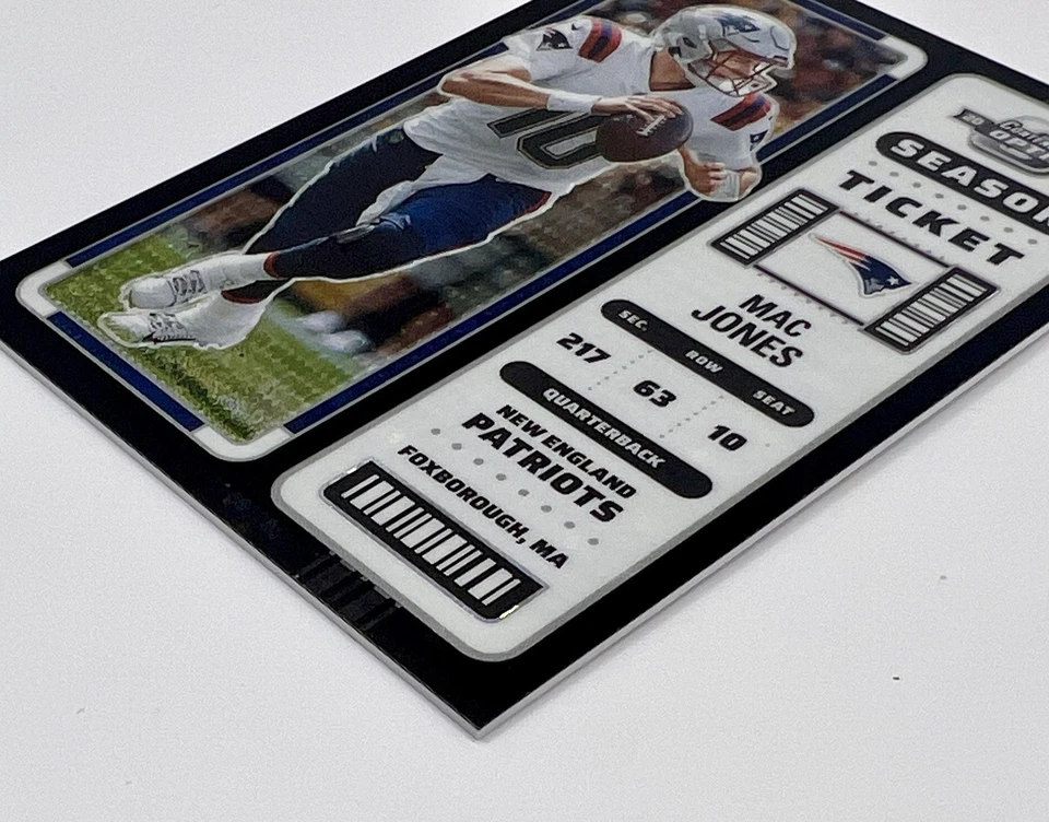 2022 Panini Contenders Optic Season Ticket Mac Jones BLACK PULSAR /5 - Image 4 of 4