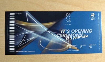 Milano Cortina 2026 Olympics Souvenir Ticket Opening Ceremony OCER01