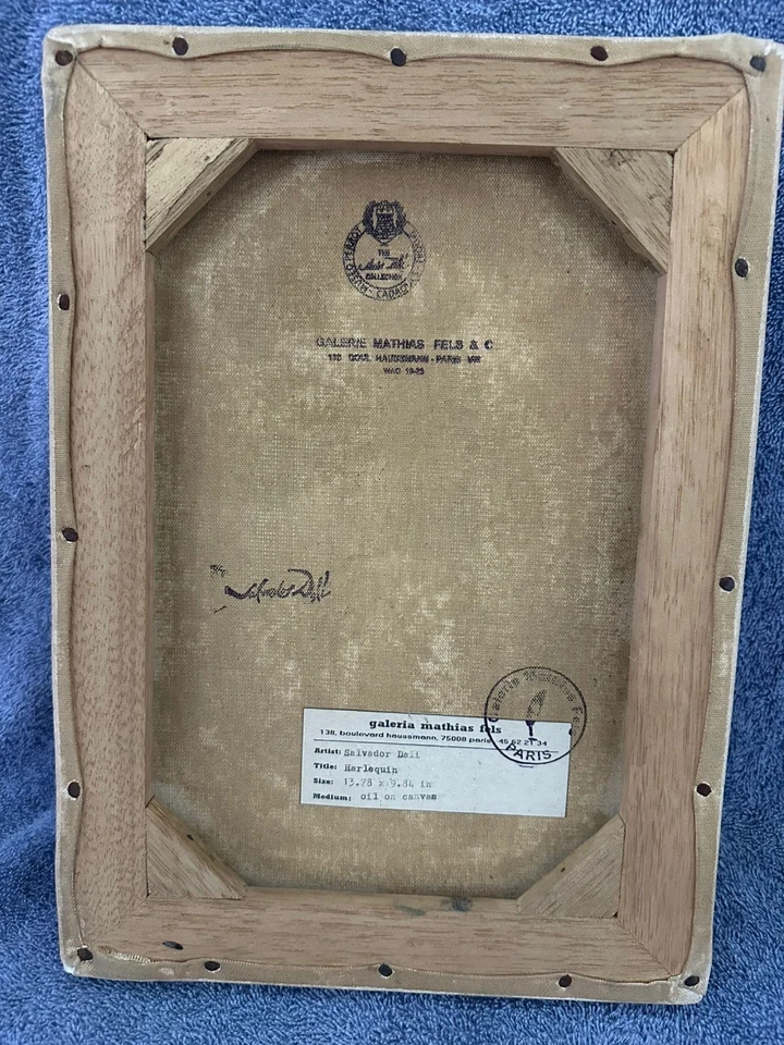 Cuadro SALVADOR DALÍ óleo sobre lienzo firmado estampado vintage Foto 2 de 4