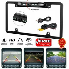 US License Plate Metal Frame Rear View Backup Camera CMOS HD LED Night Vision