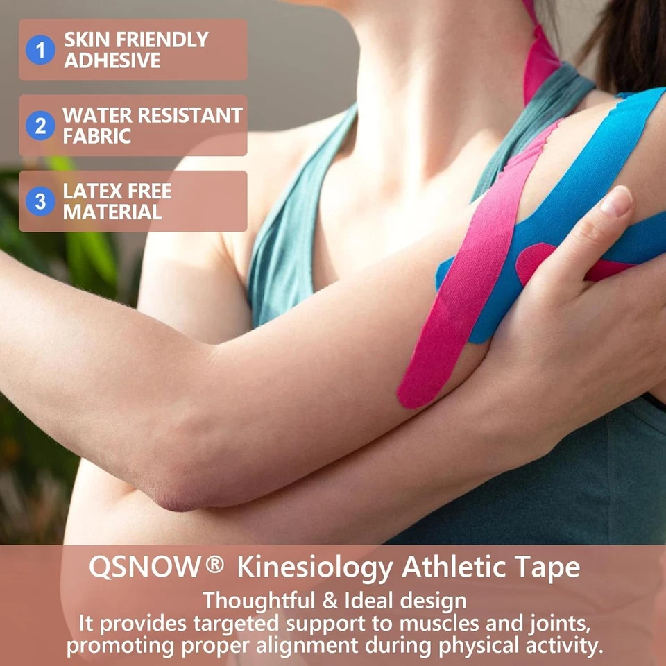 Кинезиологическая лента 3 рулона спортивная поддержка мышц эластичная физиотерапевтическая - Изображение 3 из 4