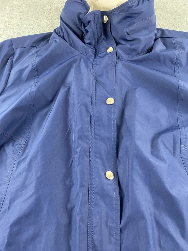 Abrigo cortavientos para mujer JM Collection 3XL azul ajustable cremallera completa C12 Foto 4 de 4