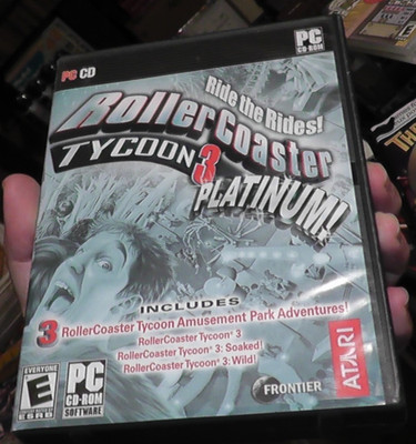 pc cd rom roller coaster tycoon 3 platinum! video game cib