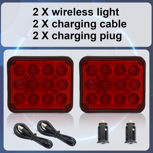 2PCS Caution Lights, Rechargeable Strobe Lights,Wireless Trailer Lights, Beacon - Picture 2 of 12