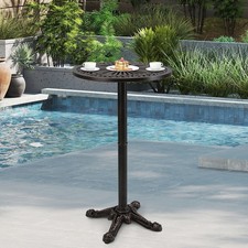 Outdoor Bistro Table 61 cm Patio Round Bar Table-Bronze