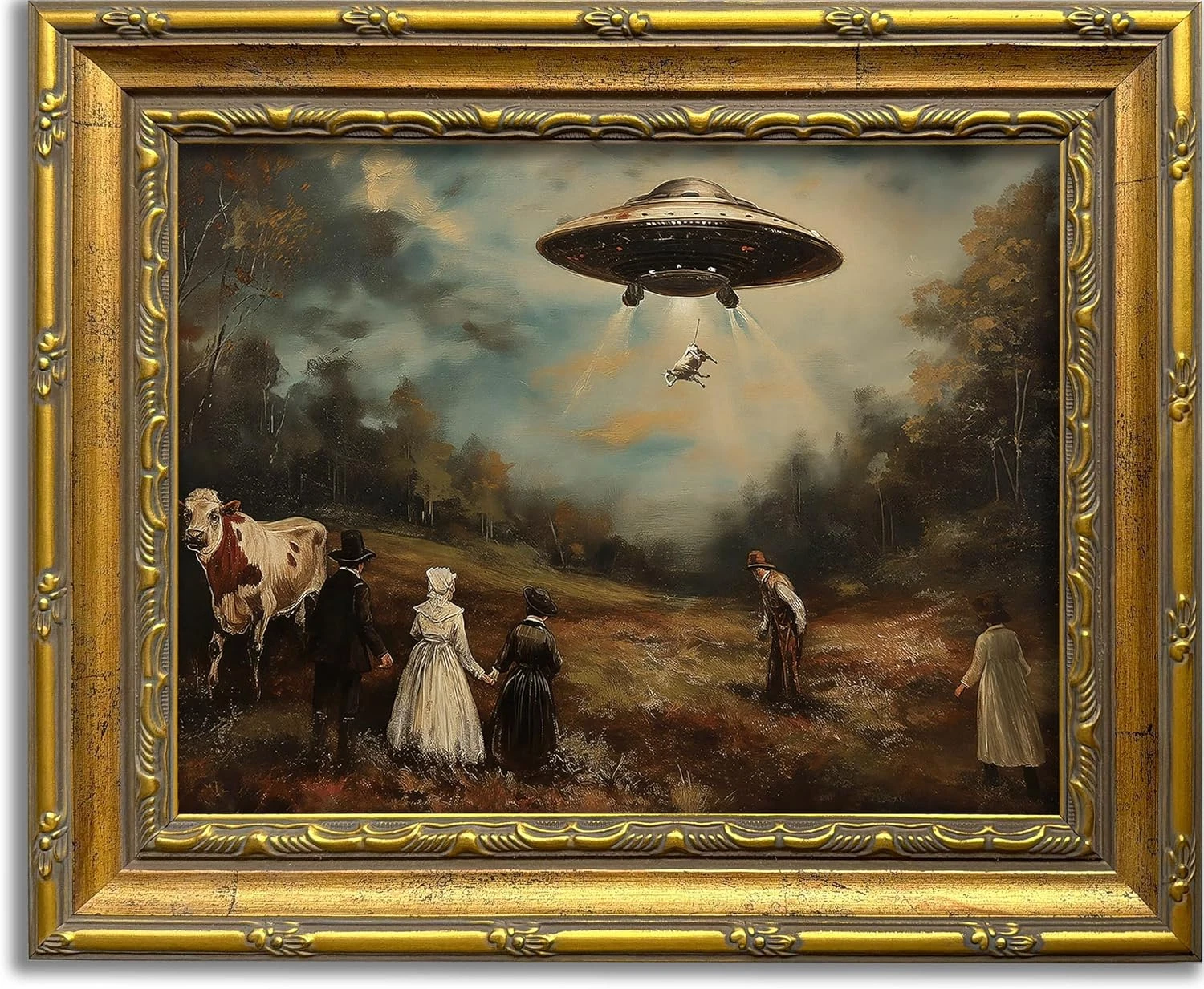 Vintage UFO Wall Art Weird Victorian Funny Wall Decor - product detail image 1