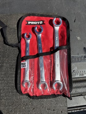 PROTO Tools USA Nos J3760 Flare Nut Wrench Set SAE 6pt 11/16 5/8 9/16 1/2 7/16