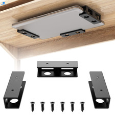 IRENPORU 3 PCS Under Desk Laptop Mount with Anti-Scratch Black-1 Pack