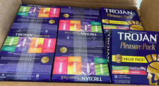 36 PACK Trojan Pleasure Pack Variety Lubricated Latex 1296 Condoms EXP 08/2027