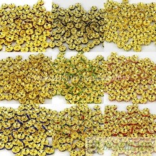 200Pcs Czech Crystal Rhinestone Gold Wavy Rondelle Spacer Beads 4mm 6mm 8mm 10mm
