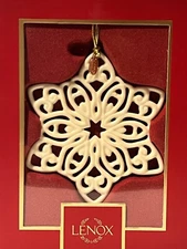 Lenox 2022 Snow Fantasies Snowflake Annual Ornament 4" Ivory Porcelain NIB